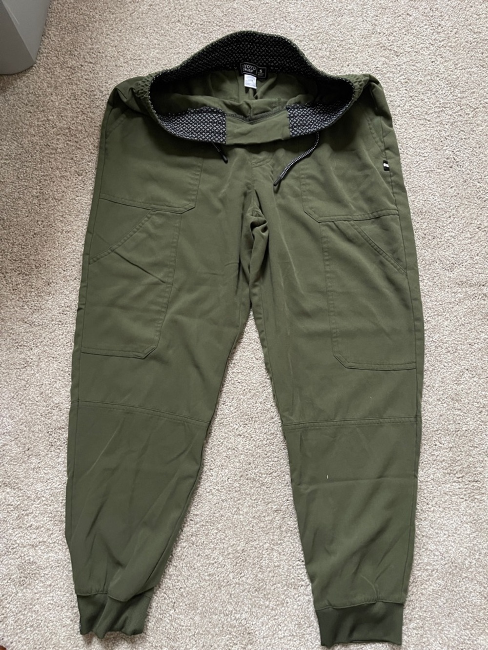 Men's Olive Green Cargo Jogger Pants with Utility Pockets